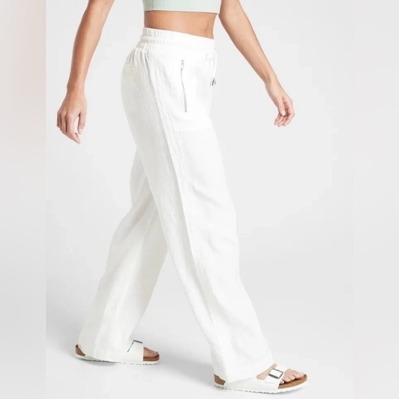 NWOT Athleta Cabo Linen Wide-leg Calla Lily White
Pants S/447244-04 SIZE 14 - Picture 3 of 11